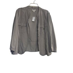 MAURICES Women’s Linen Blend Gray Jacket Size 2 NEW‎ WITH TAGS OVERSIZED